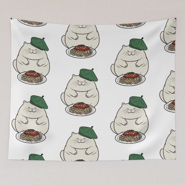 Item preview, Cute Fat Cat eating spaghetti designed and sold by Pet Station.