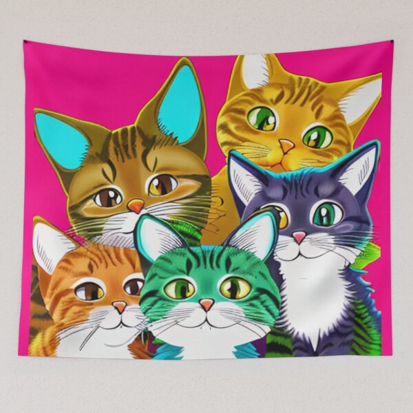 Item preview, Group of smiling cats designed and sold by Astralia.