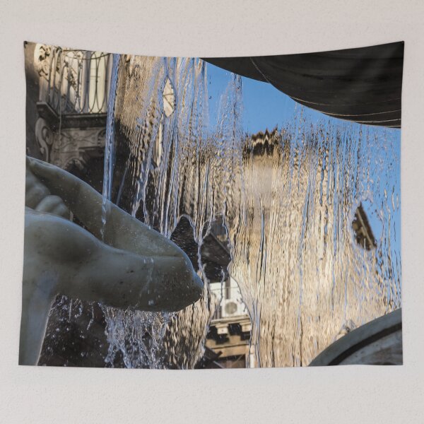 Item preview, Silken Fountain Curtain - Fontana dell Amenano in Catania Sicily designed and sold by Georgia Mizuleva.