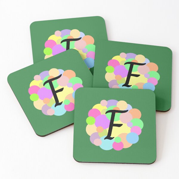 Item preview, Colorful Pastel Bubbles Upper Case Letter F Monogram designed and sold by MGonline.