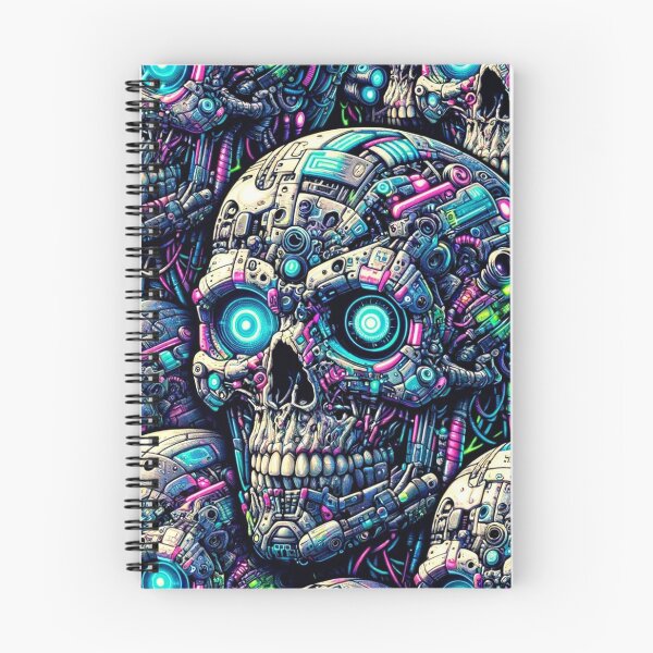 Item preview, Cyberpunk Skulls Pattern Print designed and sold by PinUpPizzazz.
