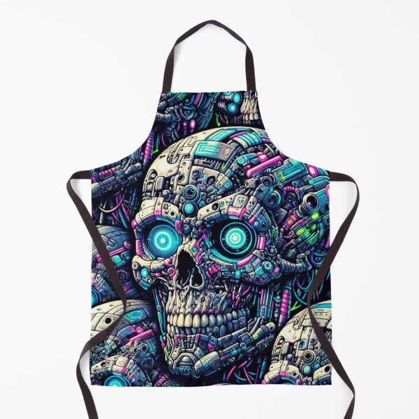 Item preview, Cyberpunk Skulls Pattern Print designed and sold by PinUpPizzazz.