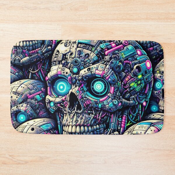 Item preview, Cyberpunk Skulls Pattern Print designed and sold by PinUpPizzazz.