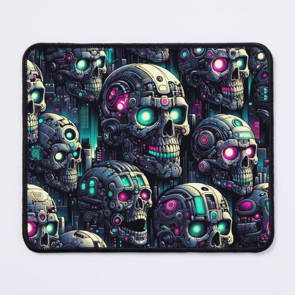 Item preview, Cyberpunk Skulls Pattern Print designed and sold by PinUpPizzazz.