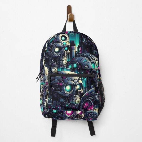 Item preview, Cyberpunk Skulls Pattern Print designed and sold by PinUpPizzazz.