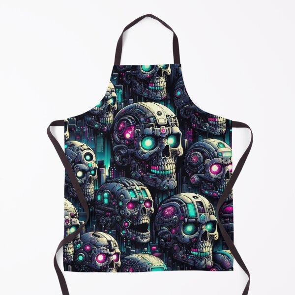 Item preview, Cyberpunk Skulls Pattern Print designed and sold by PinUpPizzazz.