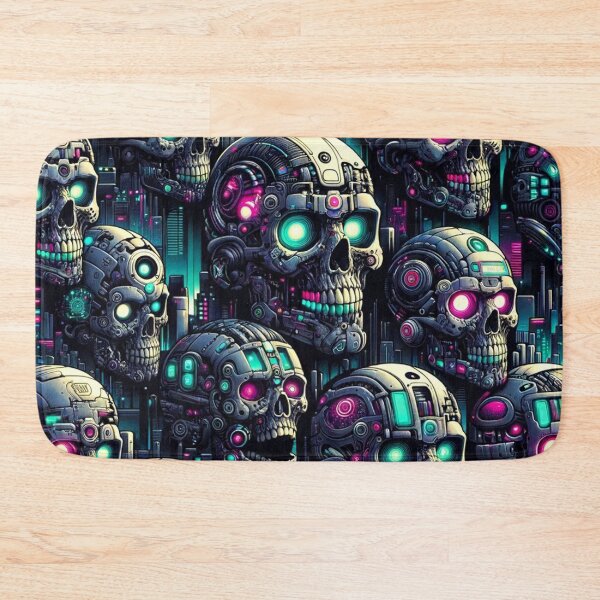 Item preview, Cyberpunk Skulls Pattern Print designed and sold by PinUpPizzazz.