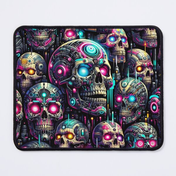 Item preview, Cyberpunk Skulls Print Pattern designed and sold by PinUpPizzazz.