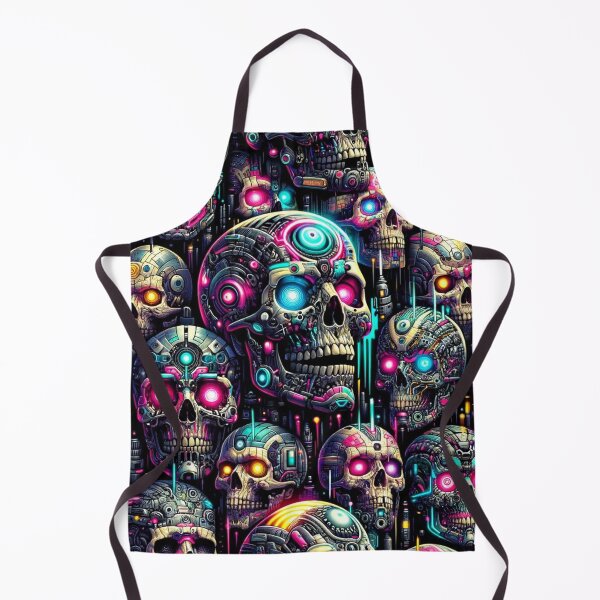 Item preview, Cyberpunk Skulls Print Pattern designed and sold by PinUpPizzazz.