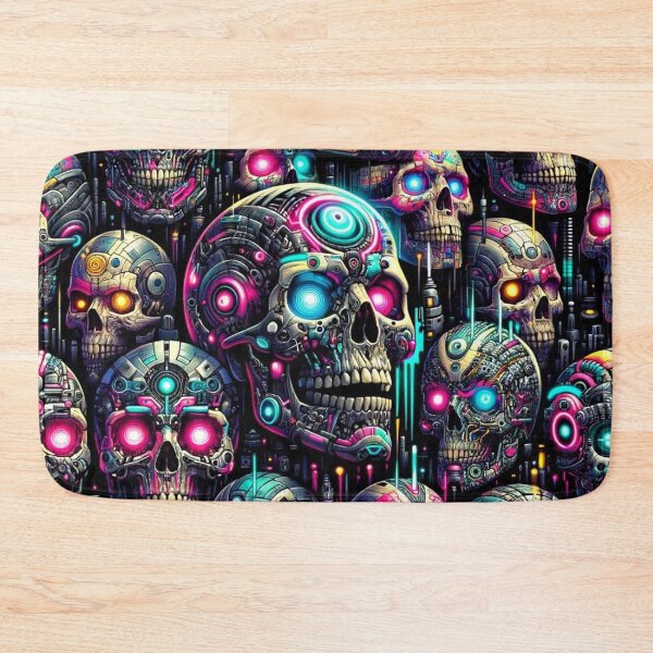 Item preview, Cyberpunk Skulls Print Pattern designed and sold by PinUpPizzazz.