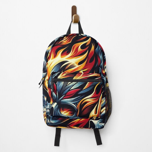 Item preview, Flaming Skulls Pattern Print designed and sold by PinUpPizzazz.