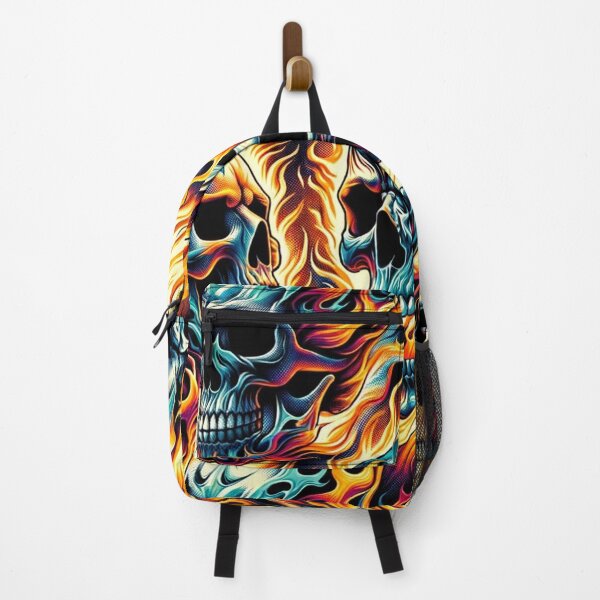 Item preview, Flaming Skulls Pattern Print designed and sold by PinUpPizzazz.