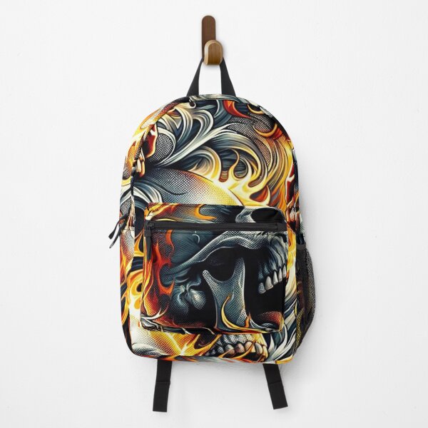 Item preview, Flaming Skulls Pattern Print designed and sold by PinUpPizzazz.