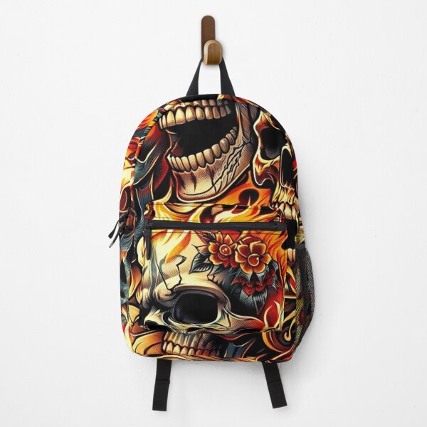 Item preview, Flaming Skulls Pattern Print designed and sold by PinUpPizzazz.