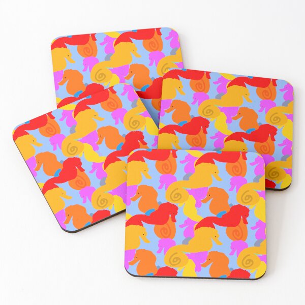 Item preview, Brightly Colored Seahorses - Hand-drawn - Repeating Pattern designed and sold by Victoria Rose.