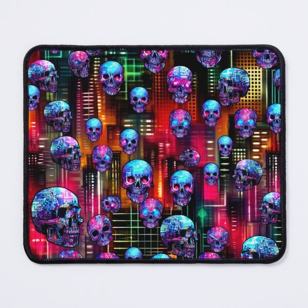 Item preview, Cyberpunk Skulls Pattern Print designed and sold by PinUpPizzazz.