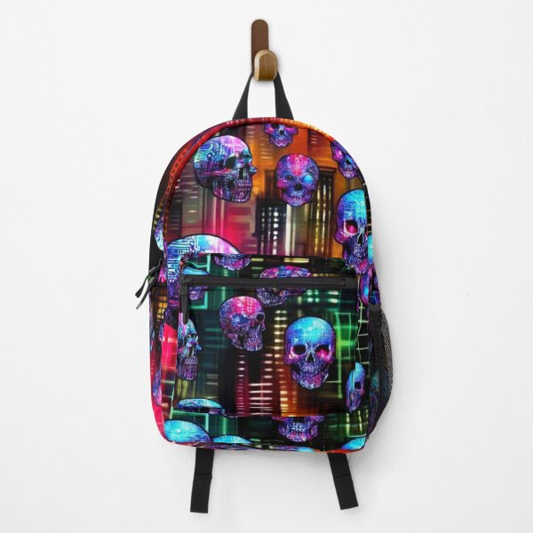 Item preview, Cyberpunk Skulls Pattern Print designed and sold by PinUpPizzazz.