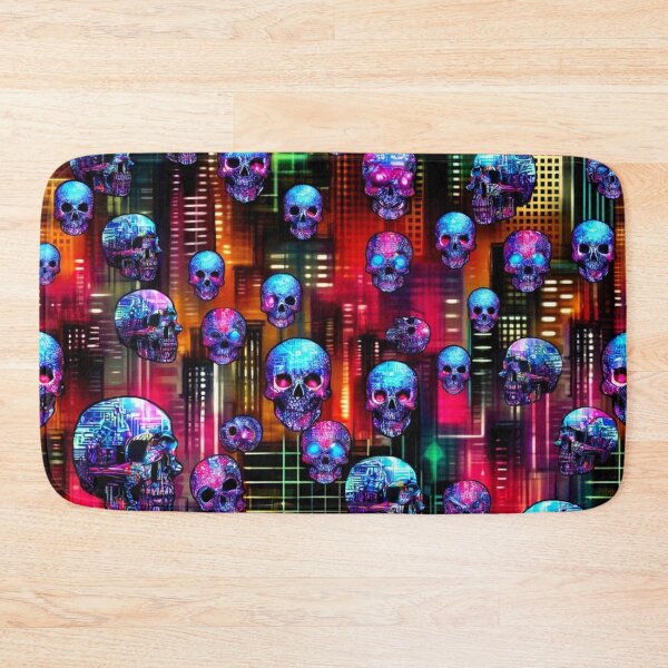 Item preview, Cyberpunk Skulls Pattern Print designed and sold by PinUpPizzazz.