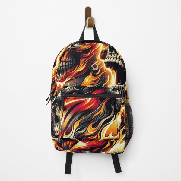 Item preview, Flaming Skulls Pattern Print designed and sold by PinUpPizzazz.