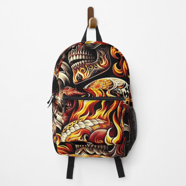 Item preview, Flaming Skulls Pattern Print designed and sold by PinUpPizzazz.