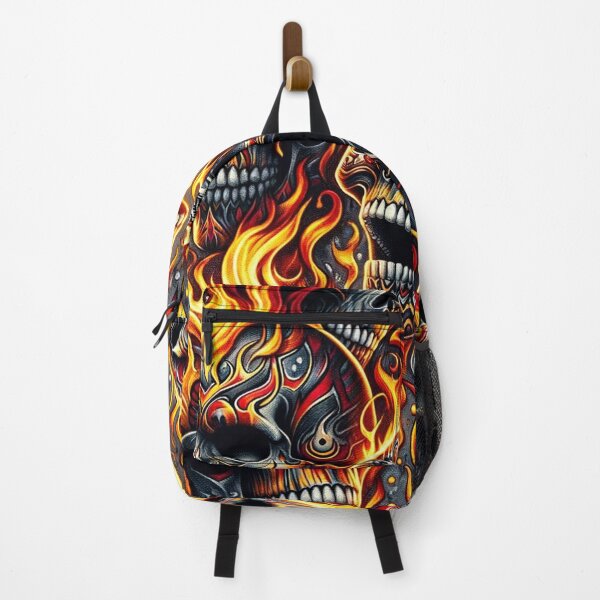 Item preview, Flaming Skulls Pattern Print designed and sold by PinUpPizzazz.