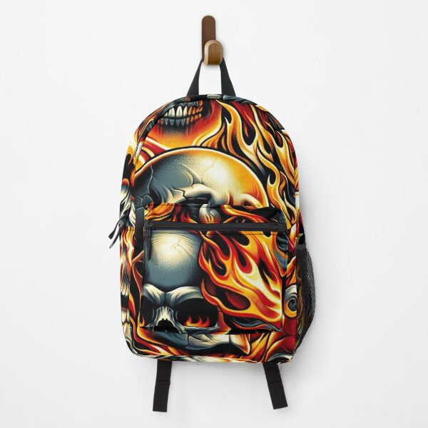 Item preview, Flaming Skulls Pattern Print designed and sold by PinUpPizzazz.