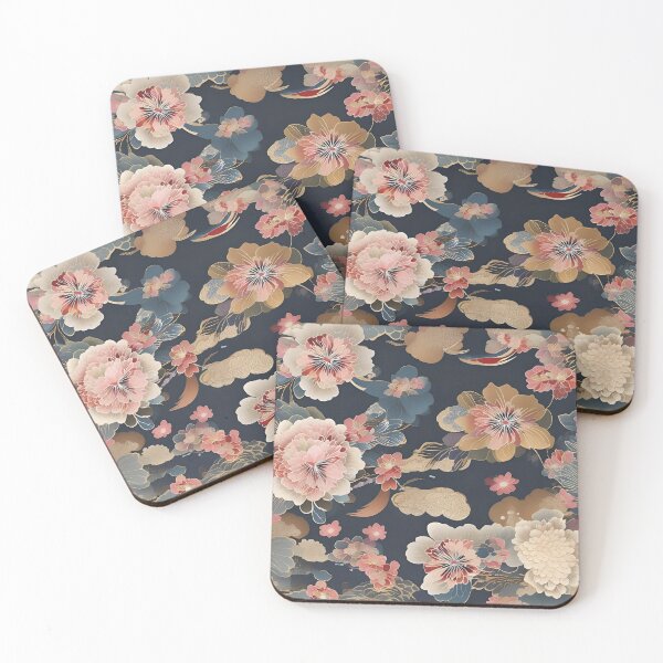 Item preview, Japanese Flower Kimono Pattern designed and sold by Tamas Das.