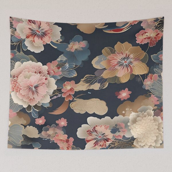 Item preview, Japanese Flower Kimono Pattern designed and sold by Tamas Das.