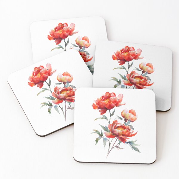Item preview, Red Peonies - Watercolor designed and sold by junkydotcom.