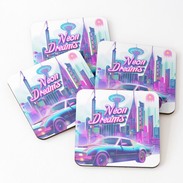 Item preview, Neon Vaporwave Retroturism Synthwave Car and Cityscape designed and sold by Mephisto696.