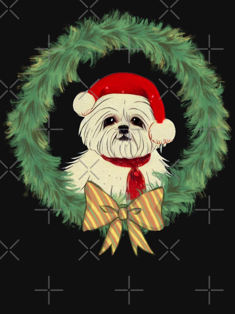 Christmas with Fluffy Small White Dog I Love My Crusty White Dog