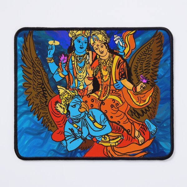 Item preview, laxmi narayan with garuda hand made painting by kartick dutta | laxmi narayan with garuda painting  designed and sold by KARTICK DUTTA.