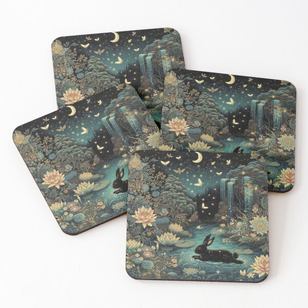 Item preview, Black Rabbit Swims in The Pond wit Water Falls designed and sold by Illuministique.