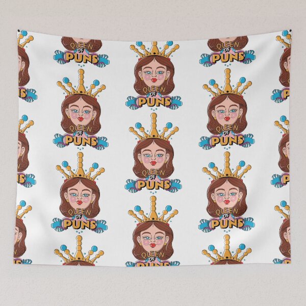 Item preview, Quirky Queen of Puns: Vibrant Illustration with Playful Typography designed and sold by HahaHandlesHub.