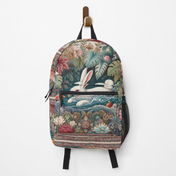 Item preview, White Bunny Swims with the GoldFish in the Pond designed and sold by Illuministique.