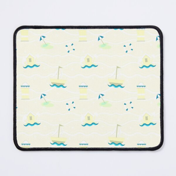Item preview, Pale Sweet Yellow and Blue Nautical Beach Seaside Repeating Pattern designed and sold by EclipseThreads.