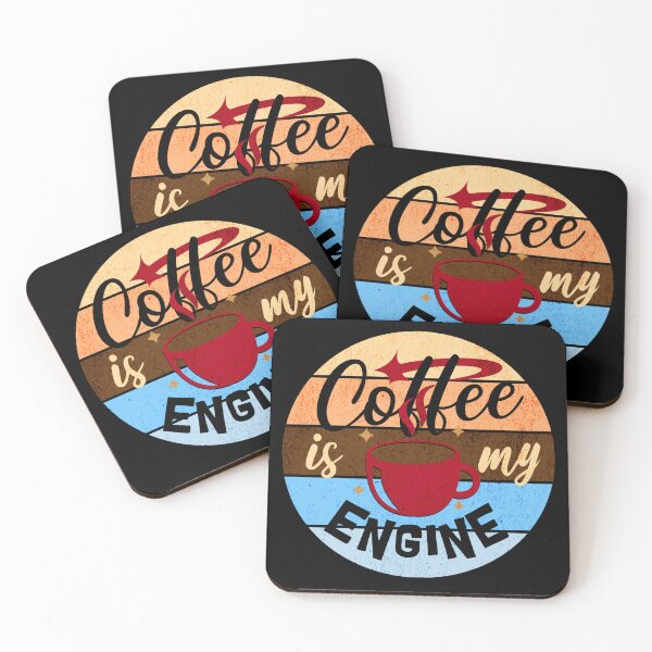 Item preview, Coffee is My Engine Retro Style designed and sold by PG Illustration.
