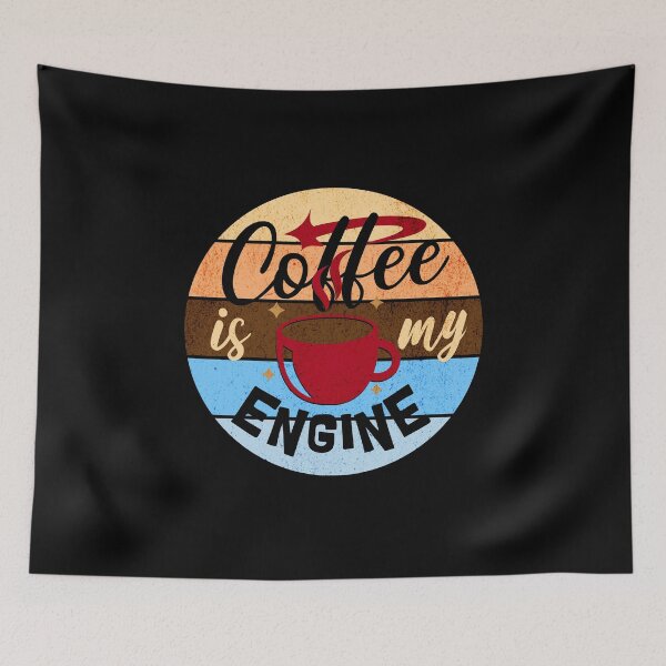 Item preview, Coffee is My Engine Retro Style designed and sold by PG Illustration.