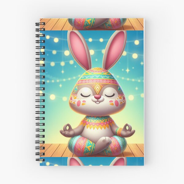 Item preview, Cute Easter bunny meditating, colourful design, peaceful,  designed and sold by Coolparrotgirl.