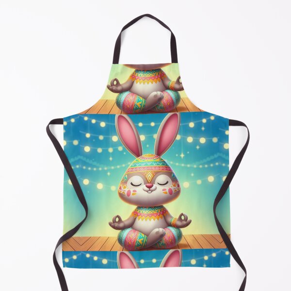 Item preview, Cute Easter bunny meditating, colourful design, peaceful, designed and sold by Coolparrotgirl.