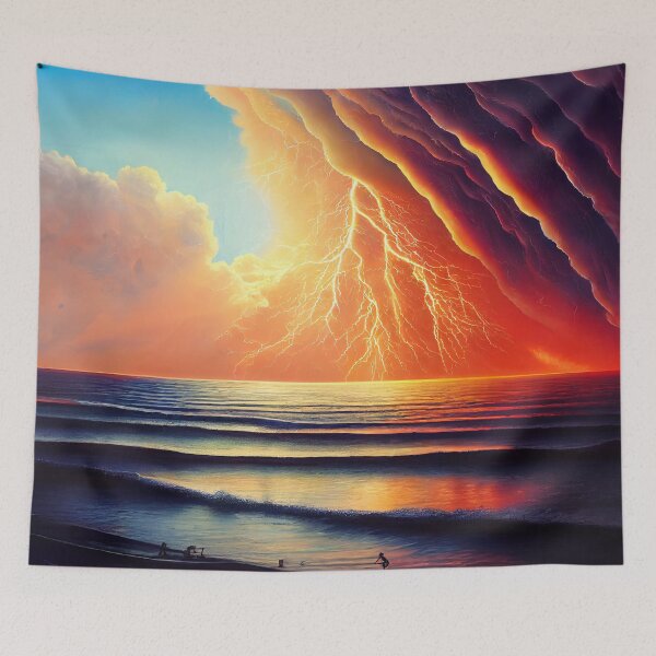 Item preview, Thunderstorm by the sea designed and sold by FlowersColorful.