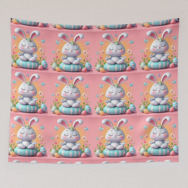 Item preview, Cute Easter bunny meditating, Easter 2025, Easter eggs, Easter decoration designed and sold by Coolparrotgirl.