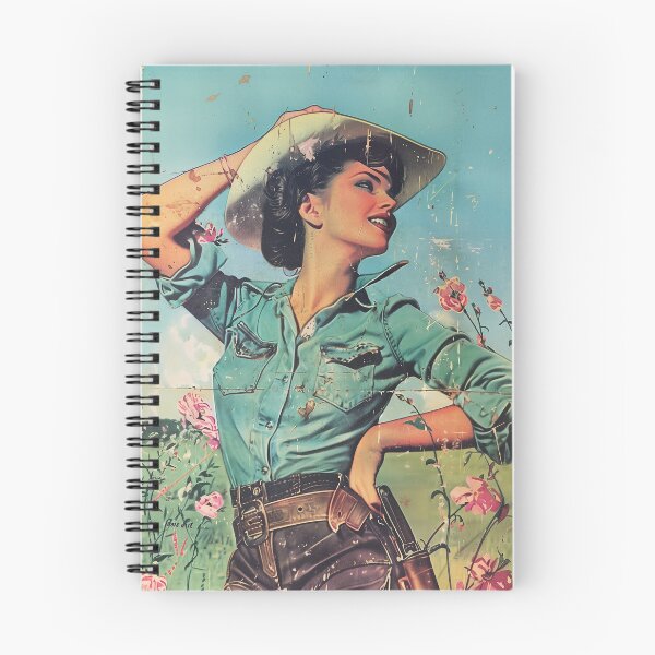 Item preview, Cowgirl Vintage Art Mid Century Blue Artwork For Rustic Home living Room Wall Decor Vintage Themed Wall Art For Wall Hanging Western Cowboy designed and sold by 33wolvesdesigns.