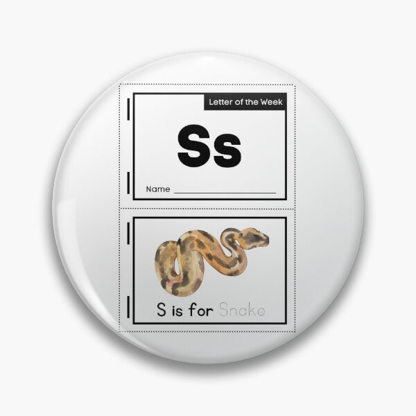 Artikelvorschau, S steht für „Snake Funny Spelling Book Design“. entworfen und verkauft von mkzmerch.
