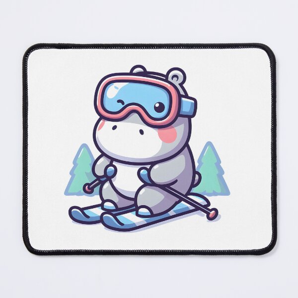 Item preview, Kawaii Hippo With Ski Goggles designed and sold by CanvasCutie.