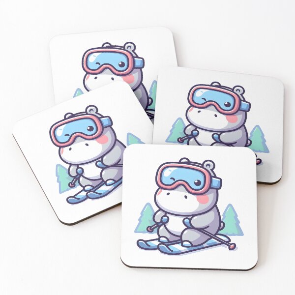 Item preview, Kawaii Hippo With Ski Goggles designed and sold by CanvasCutie.