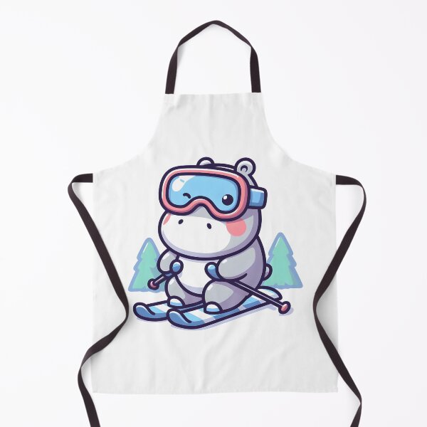 Item preview, Kawaii Hippo With Ski Goggles designed and sold by CanvasCutie.