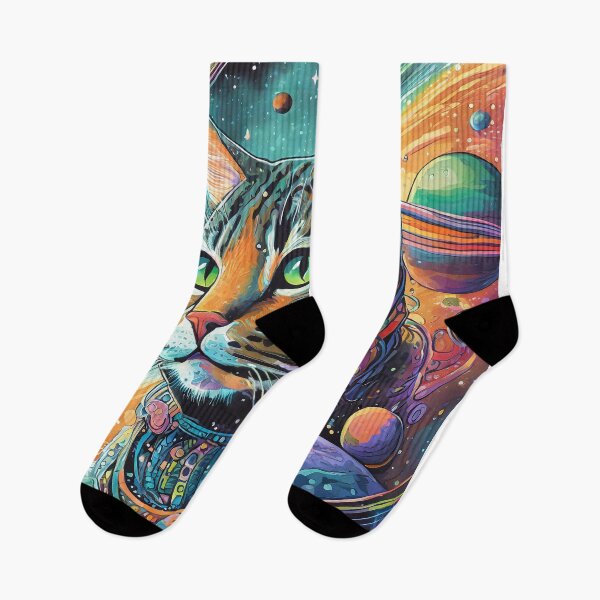 Item preview, Cat In Space with Colourful Planets designed and sold by griceyvisuals.