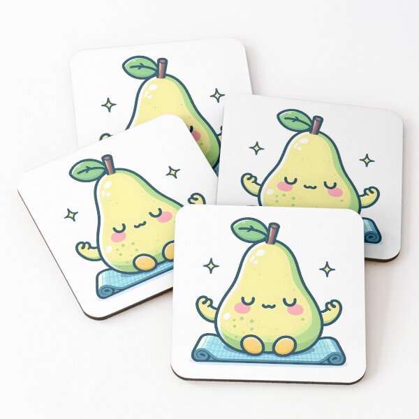 Item preview, Kawaii Pear With A Yoga Mat designed and sold by CanvasCutie.