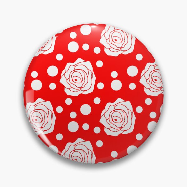 Item preview, Red Polka Dots Circles With Flower Shapes designed and sold by PatternTitan.